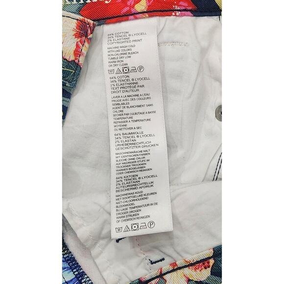 Tommy Bahama Denim Skinny Ankle Pant 29x28 Tropical Floral Print Blue TW117907 - Picture 7 of 10